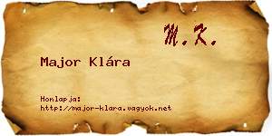 Major Klára névjegykártya