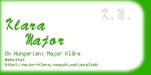 klara major business card